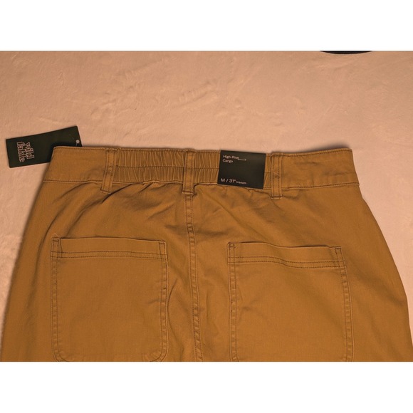 Wild Fable Womens High Rise Cargo Pants Tan Size Med L 31  Elastic Waist Pockets - Picture 4 of 10